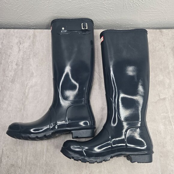 Hunter Knee High Rainboot Womens Size 9 Blue Outdoor Rubber Snow Rain Booties - Picture 6 of 13